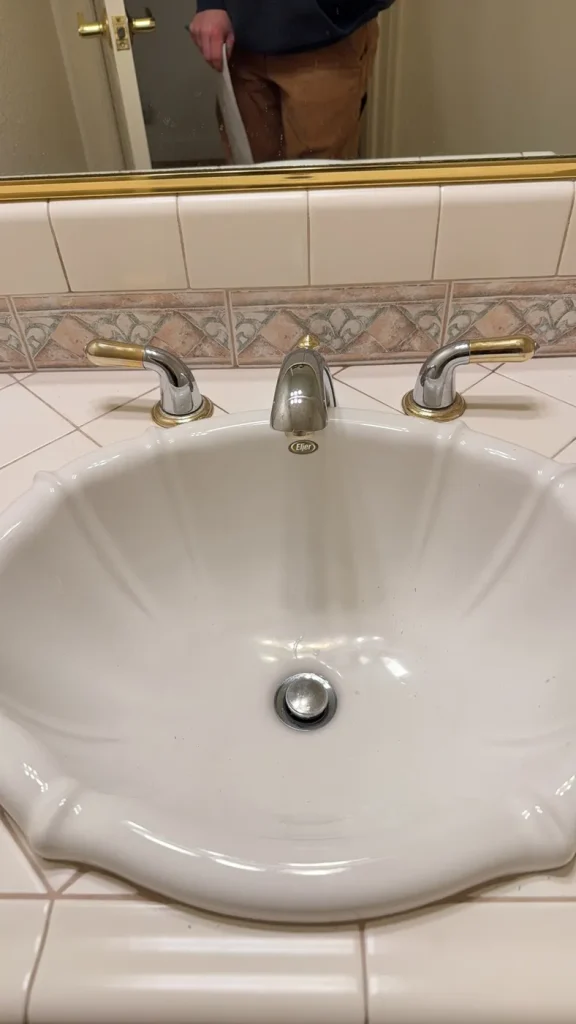 A bathroom faucet documented during the Camino cartridge work.